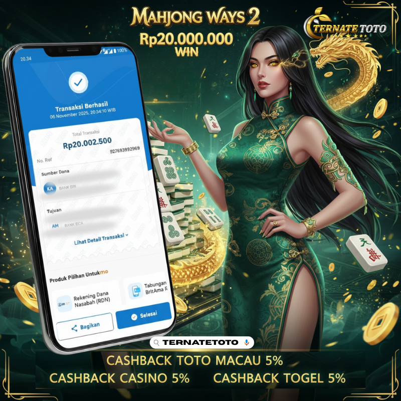 TERNATETOTO - MENANG MAHJONG WAYS 2 Rp.20,000,000,-