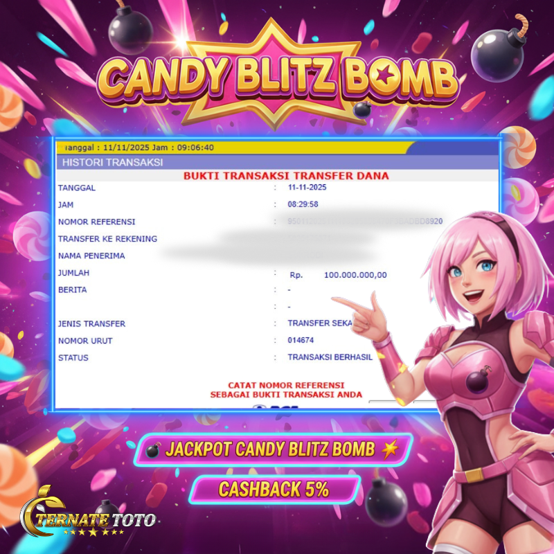 TERNATETOTO - JACKPOT CANDY BLITZ BOMB SLOT  Rp.100,000,000,-