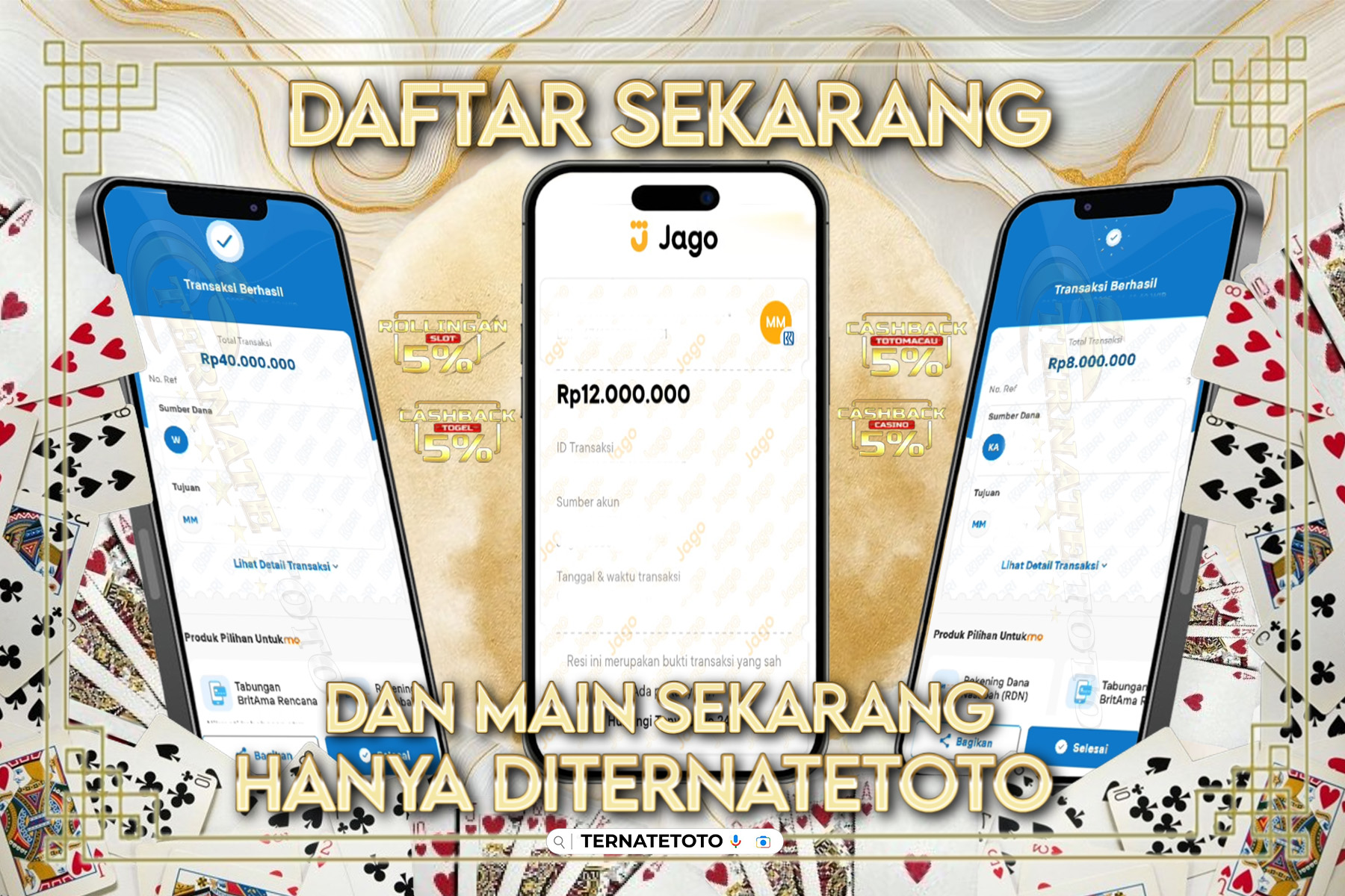 TERNATETOTO - JACKPOT BACCARAT GAMES Rp.60,000,000,
