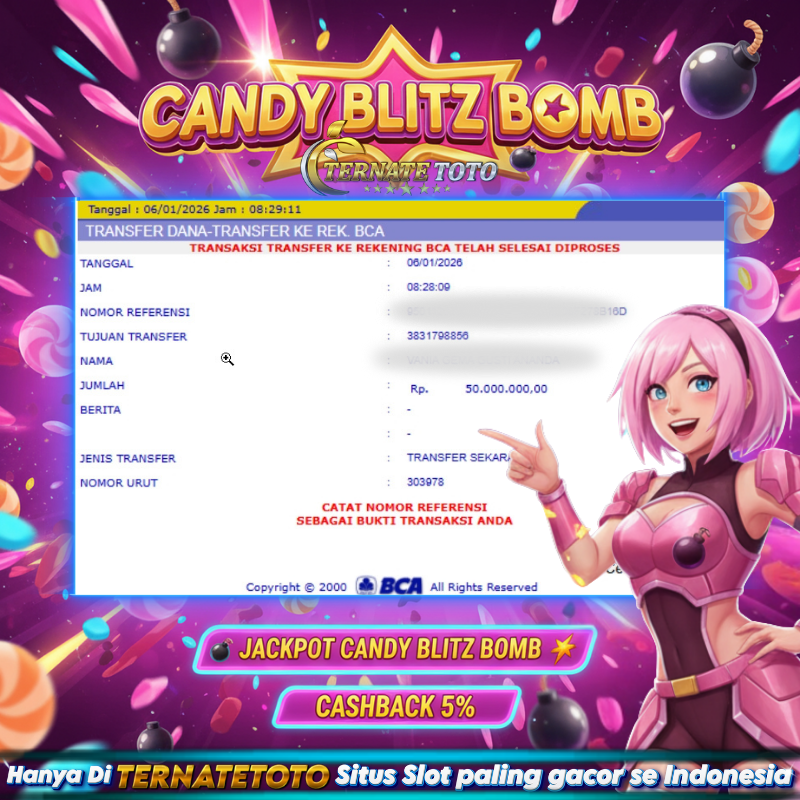 TERNATETOTO - CANDY BLITZ BOMBS Rp. 50,000,000,-