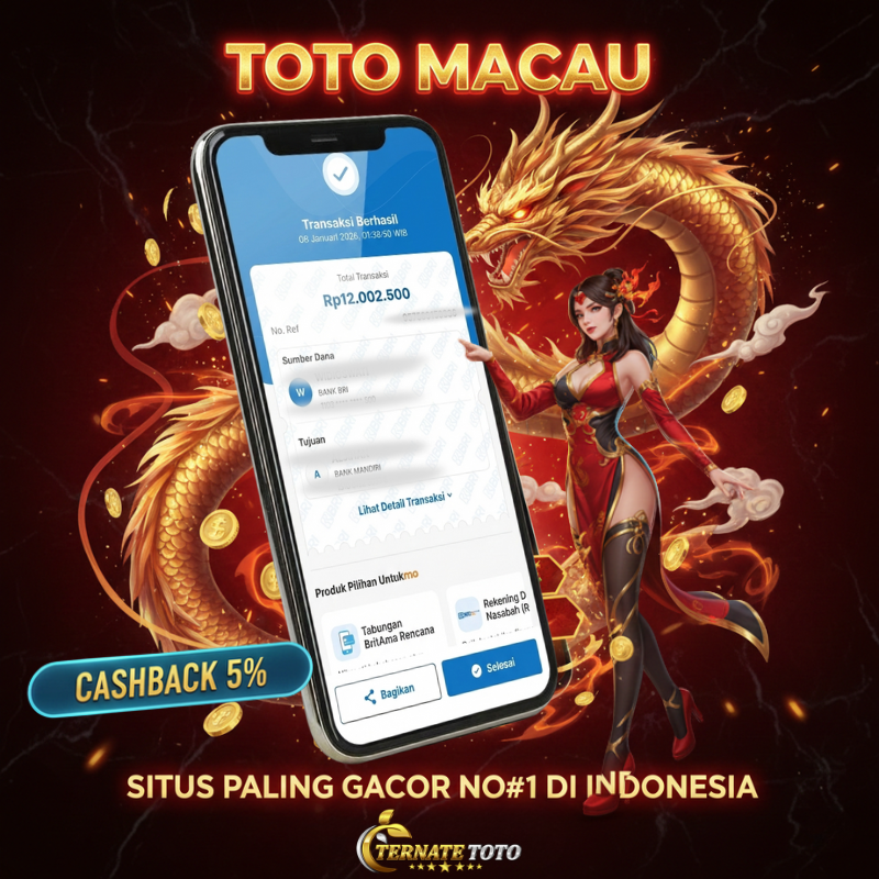 TERNATETOTO - MENANG TOTOMACAU Rp. 12,000,000,-